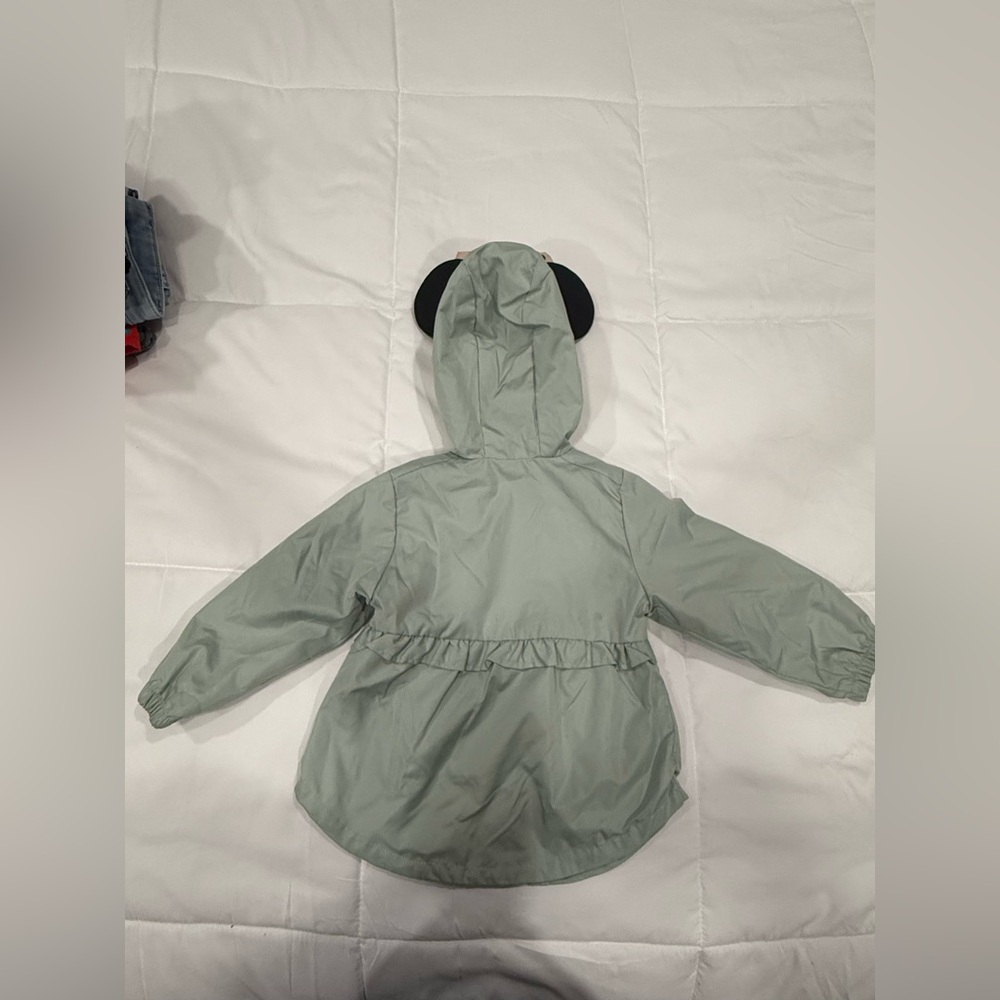 Disney Girls Mint Green Minnie Ear Hooded Raincoat with Bow - Picture 4 of 5